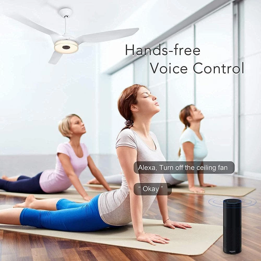 Finley 56 in. Dimmable LED Indoor/Outdoor White Smart Ceiling Fan, Light and Remote, Works with Alexa/Google Home/Siri by CARRO 11 Finley 56 in. Dimmable LED Indoor/Outdoor White Smart Ceiling Fan, Light and Remote, Works with Alexa/Google Home/Siri by CARRO - Image 9