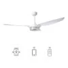 Finley 56 in. Dimmable LED Indoor/Outdoor White Smart Ceiling Fan, Light and Remote, Works with Alexa/Google Home/Siri by CARRO -Decor Therapy Shop white carro ceiling fans with lights ns563f l13 w1 64 1000