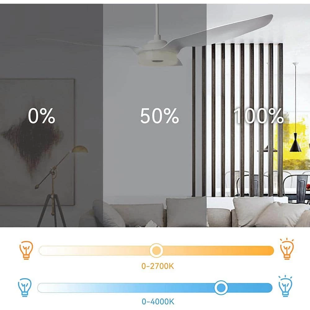 Finley 56 in. Dimmable LED Indoor/Outdoor White Smart Ceiling Fan, Light and Remote, Works with Alexa/Google Home/Siri by CARRO 12 Finley 56 in. Dimmable LED Indoor/Outdoor White Smart Ceiling Fan, Light and Remote, Works with Alexa/Google Home/Siri by CARRO - Image 10