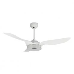 Icebreaker 52 in. Indoor/Outdoor White Smart Ceiling Fan, Dimmable LED Light and Remote, Works w/ Alexa/Google Home/Siri by CARRO
