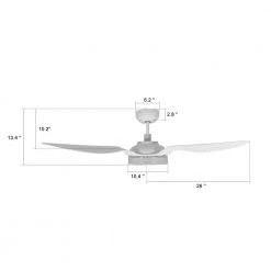 Icebreaker 52 in. Indoor/Outdoor White Smart Ceiling Fan, Dimmable LED Light and Remote, Works w/ Alexa/Google Home/Siri by CARRO -Decor Therapy Shop white carro ceiling fans with lights s523f l12 w1 1 76 1000