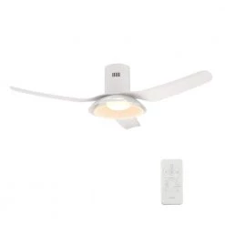 Daisy 52 in. LED Indoor/Outdoor White Smart Ceiling Fan, Dimmable Light and Remote, Works with Alexa/Google Home/Siri by CARRO