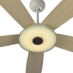 Striker 52 in. Indoor/Outdoor White Smart Ceiling Fan, Dimmable LED Light and Remote, Works with Alexa/Google Home/Siri by CARRO -Decor Therapy Shop white carro ceiling fans with lights s525h l13 w6 1 1f 1000