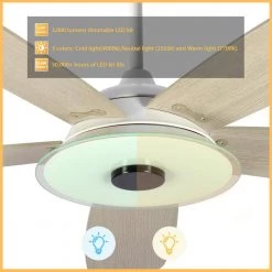 Striker 52 in. Indoor/Outdoor White Smart Ceiling Fan, Dimmable LED Light and Remote, Works with Alexa/Google Home/Siri by CARRO -Decor Therapy Shop white carro ceiling fans with lights s525h l13 w6 1 44 1000