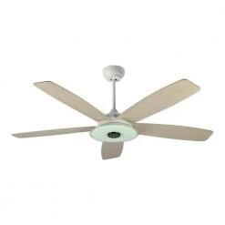 Striker 52 in. Indoor/Outdoor White Smart Ceiling Fan, Dimmable LED Light and Remote, Works with Alexa/Google Home/Siri by CARRO