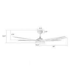 Explorer 52 in. Indoor/Outdoor White Smart Ceiling Fan, Dimmable LED Light and Remote, Works with Alexa/Google Home/Siri by CARRO -Decor Therapy Shop white carro ceiling fans with lights s525s l13 w7 1 66 1000