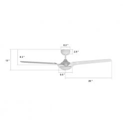 Innovator 56 in. Indoor/Outdoor White Smart Ceiling Fan, Dimmable LED Light and Remote, Works w/ Alexa/Google Home/Siri by CARRO -Decor Therapy Shop white carro ceiling fans with lights s563a l12 w1 1 76 1000