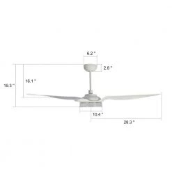 Icebreaker 56 in. Indoor/Outdoor White Smart Ceiling Fan, Dimmable LED Light and Remote, Works w/ Alexa/Google Home/Siri by CARRO 10 Icebreaker 56 in. Indoor/Outdoor White Smart Ceiling Fan, Dimmable LED Light and Remote, Works w/ Alexa/Google Home/Siri by CARRO -Decor Therapy Shop white carro ceiling fans with lights s563f l13 w1 1 1d 1000