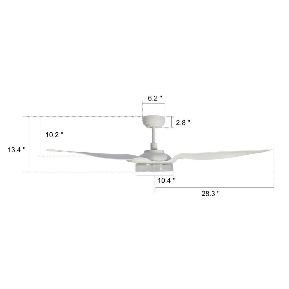 Icebreaker 56 in. Indoor/Outdoor White Smart Ceiling Fan, Dimmable LED Light and Remote, Works w/ Alexa/Google Home/Siri by CARRO 6 Icebreaker 56 in. Indoor/Outdoor White Smart Ceiling Fan, Dimmable LED Light and Remote, Works w/ Alexa/Google Home/Siri by CARRO - Image 4