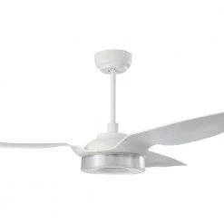 Icebreaker 60 in. Indoor/Outdoor White Smart Ceiling Fan, Dimmable LED Light and Remote, Works w/ Alexa/Google Home/Siri by CARRO -Decor Therapy Shop white carro ceiling fans with lights s603f l13 w1 1 c3 1000