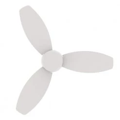 Trendsetter 48 in. Indoor White 10-Speed DC Motor Flush Mount Ceiling Fan with Remote Control by CARRO -Decor Therapy Shop white carro ceiling fans without lights hc483q n10 w1 1 fm 1f 1000