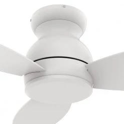 Trendsetter 48 in. Indoor White 10-Speed DC Motor Flush Mount Ceiling Fan with Remote Control by CARRO -Decor Therapy Shop white carro ceiling fans without lights hc483q n10 w1 1 fm c3 1000