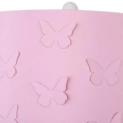 59 .5 in. Polly White Turned Column Metal Floor Lamp with Butterfly Cut Pink Shade by Decor Therapy -Decor Therapy Shop white decor therapy floor lamps pl4545 1f 1000