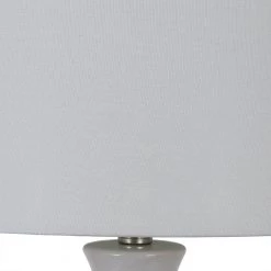 Traverse 27 in. White Fluted Table Lamp with Linen Shade by Decor Therapy -Decor Therapy Shop white decor therapy table lamps tl21313 66 1000