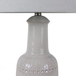 27.50 White Ceramic Table Lamp with White Shade by Decor Therapy 19 27.50 White Ceramic Table Lamp with White Shade by Decor Therapy -Decor Therapy Shop white decor therapy table lamps tl22357 1f 1000