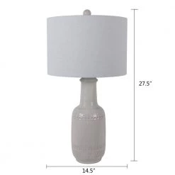 27.50 White Ceramic Table Lamp with White Shade by Decor Therapy 18 27.50 White Ceramic Table Lamp with White Shade by Decor Therapy -Decor Therapy Shop white decor therapy table lamps tl22357 4f 1000