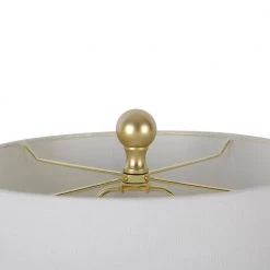 24 .5 in. Tara White Ceramic Table Lamp with Shiny Gold Neck by Decor Therapy -Decor Therapy Shop white gold decor therapy table lamps tl23914 1f 1000