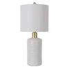 24 .5 in. Tara White Ceramic Table Lamp with Shiny Gold Neck by Decor Therapy -Decor Therapy Shop white gold decor therapy table lamps tl23914 64 1000