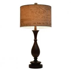 Script 29.25 in Brown Table Lamp with Linen Shade by Decor Therapy 8 Script 29.25 in Brown Table Lamp with Linen Shade by Decor Therapy -Decor Therapy Shop wood tone finish decor therapy table lamps tl7927 4f 1000