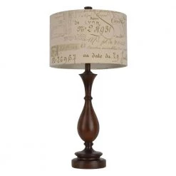 Script 29.25 in Brown Table Lamp with Linen Shade by Decor Therapy