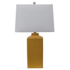 Kennedy 26.5 in. Yellow Table Lampe with Linen Shade by Decor Therapy -Decor Therapy Shop yellow decor therapy table lamps tl17299 44 1000