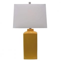Kennedy 26.5 in. Yellow Table Lampe with Linen Shade by Decor Therapy -Decor Therapy Shop yellow decor therapy table lamps tl17299 fa 1000