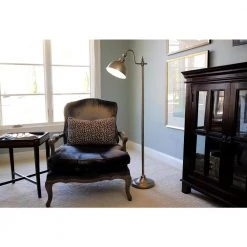 Chloe Pharmacy 56 in. Brass Floor Lamp with Metal Shade by Decor Therapy -Decor Therapy Shop zadar brass decor therapy floor lamps pl3900 76 1000